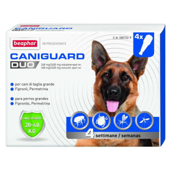 BEAPHAR CANIGUARD DUO DOG spot-on 20-40 kg. 4 pipettes.