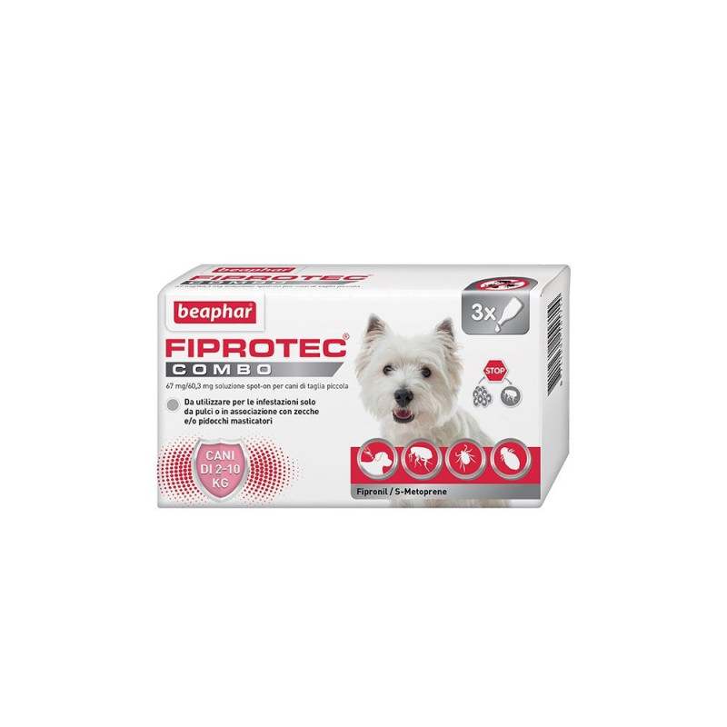 FIPROTEC COMBO Chien petit 3 Pipettes. 2 kg -10 FIPROTEC COMBO Chien petit 3 Pipettes. 2 kg -10