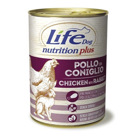 LIFE PET CARE Life Dog Nutrition Plus Poulet au Lapin 400 g