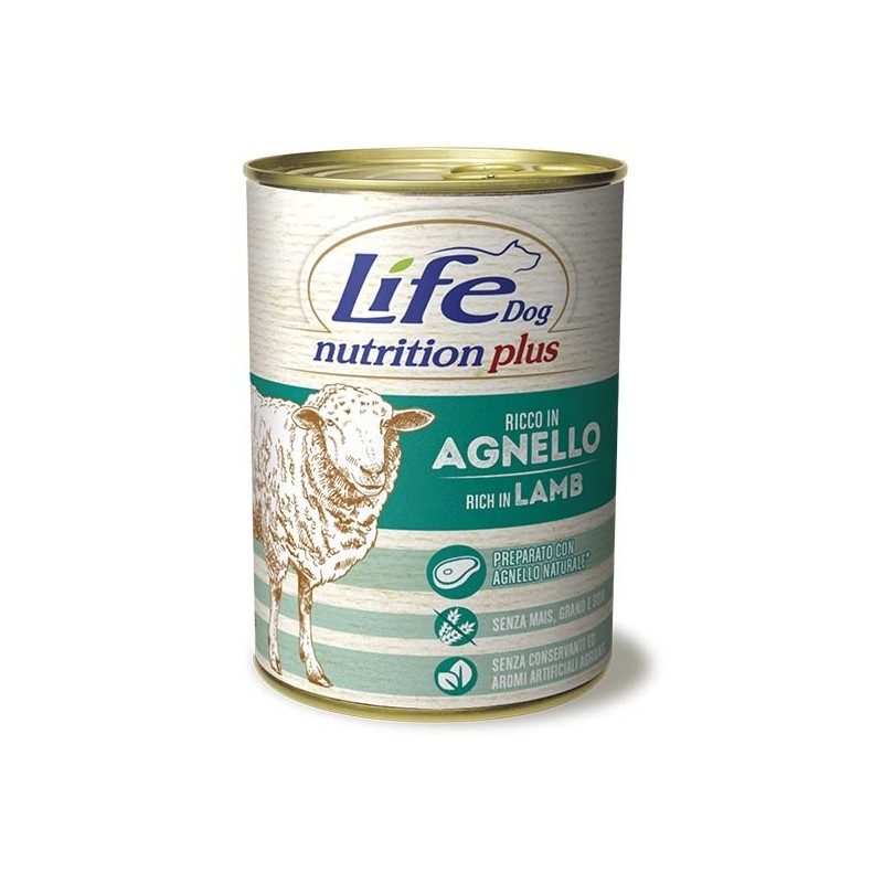 LIFE PET CARE Life Dog Nutrition Plus Agnello 400 gr.