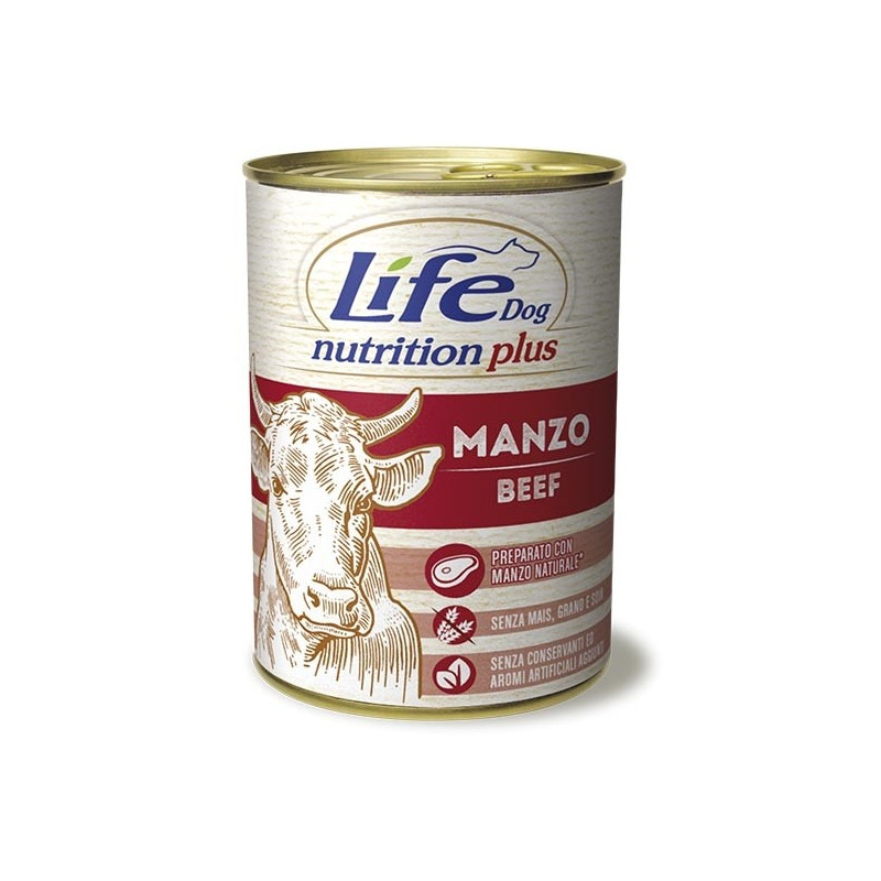 LIFE PET CARE Life Dog Nutrition Plus Manzo a Pezzettoni 400 gr.