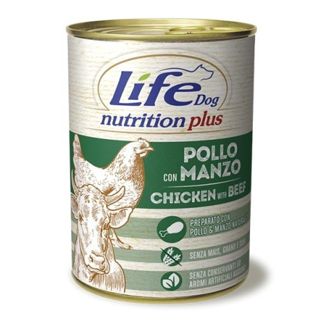 LIFE PET CARE Life Dog Nutrition Plus Bœuf et Poulet 400 g