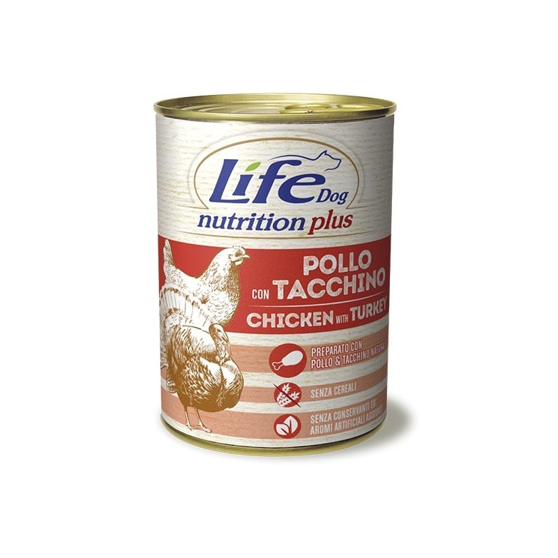 LIFE PET CARE Life Dog Nutrition Plus Pollo con Tacchino 400 gr.