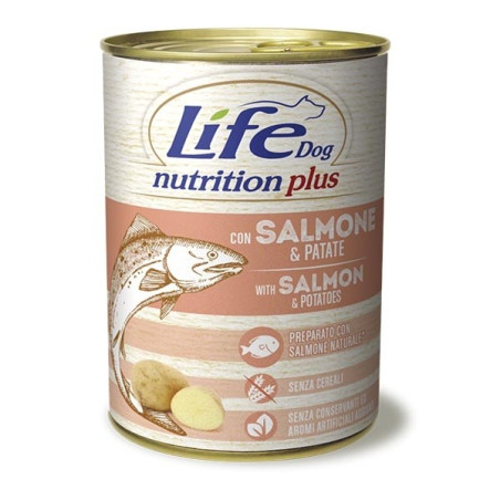 LIFE PET CARE Life Dog Nutrition Plus Salmone e Patate 400 gr. - 