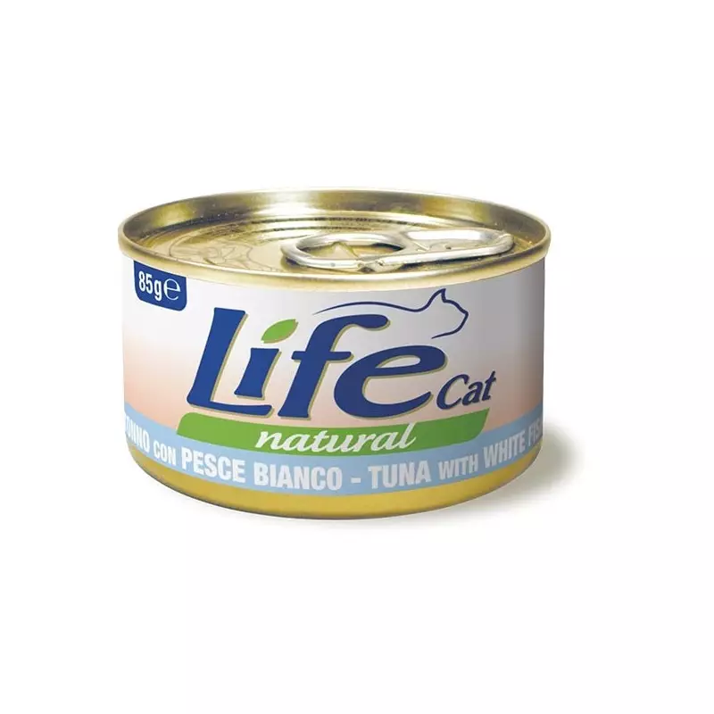 LIFE GATTO NATURAL TONNO PESCE BIANCO 85 gr. LIFE GATTO NATURAL TONNO PESCE BIANCO 85 gr.
