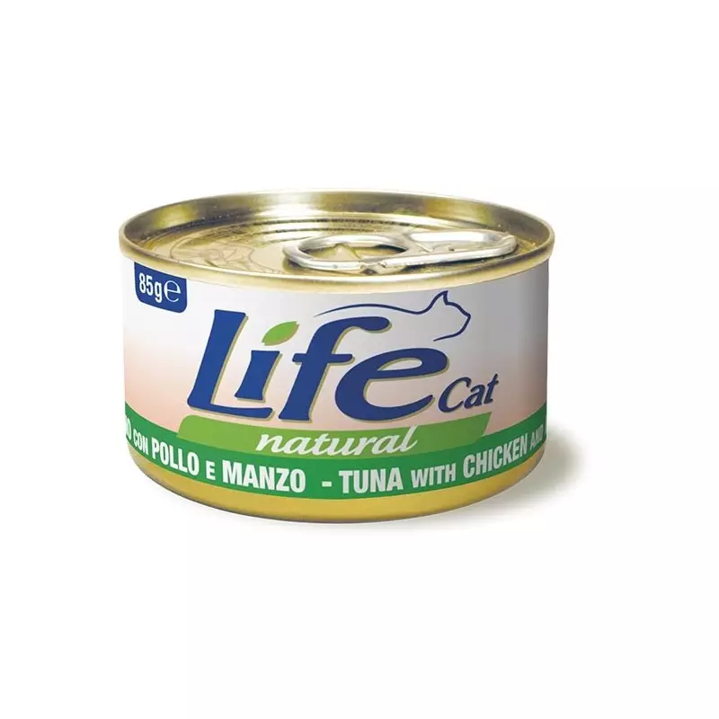 LIFE GATTO NATURAL TONNO POLLO MANZO 85 gr.