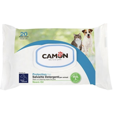 CAMON Salviette Detergenti Olio di Neem 20 pezzi - 