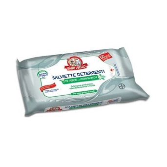Bayer - Sano e bello - Cane Salviette Detergenti Tè Verde con Fiori Bianchi 50 Pz. -