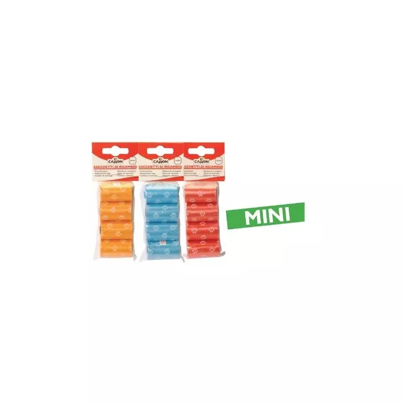 CAMON Cane Sacchetti di Ricambio Arancio Rosa Azzurro 4 Pz.