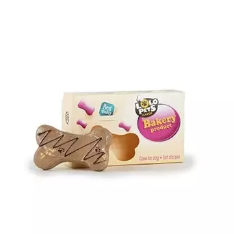 LOLO PETS Bone-Shaped Cake with Hazelnut and Chocolate Flavor 40 Gr.