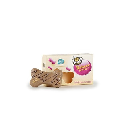 LOLO PETS Torta a Forma di Osso Gusto Nocciola e Cioccolato 40 Gr. - 