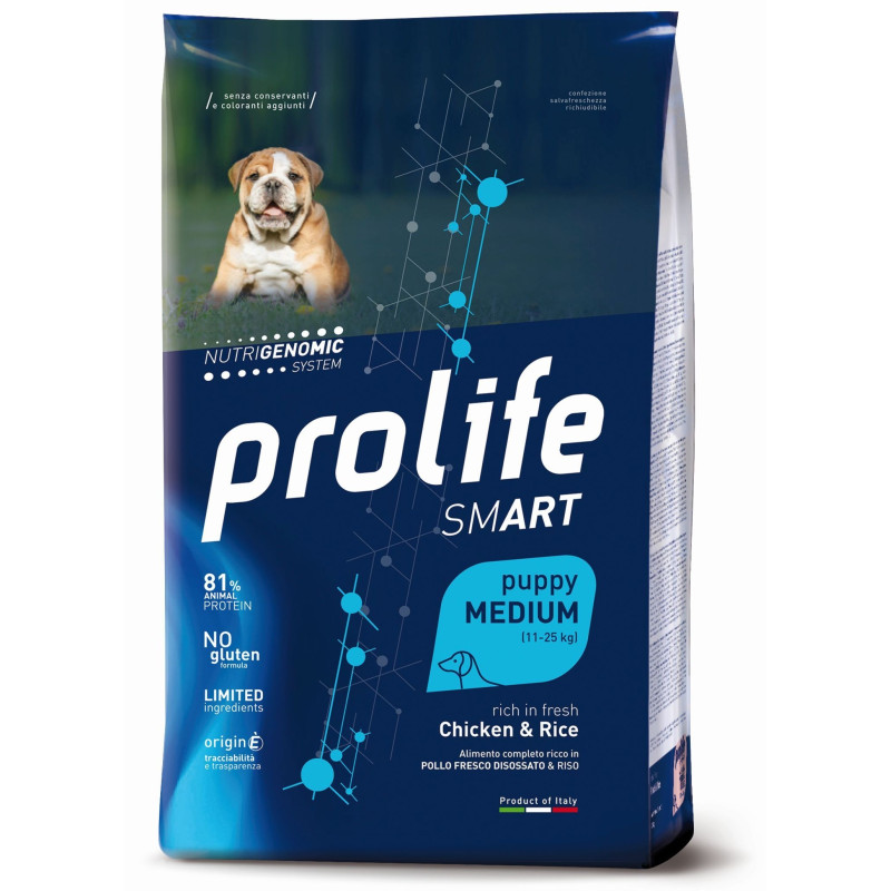 Prolife dog smart puppy chicken & rice medium 10kg