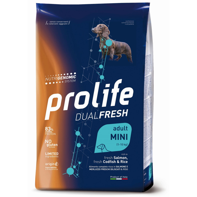 Prolife Chien Dual Fresh Adult Saumon,cabillaud et Riz - Mini 2 kg