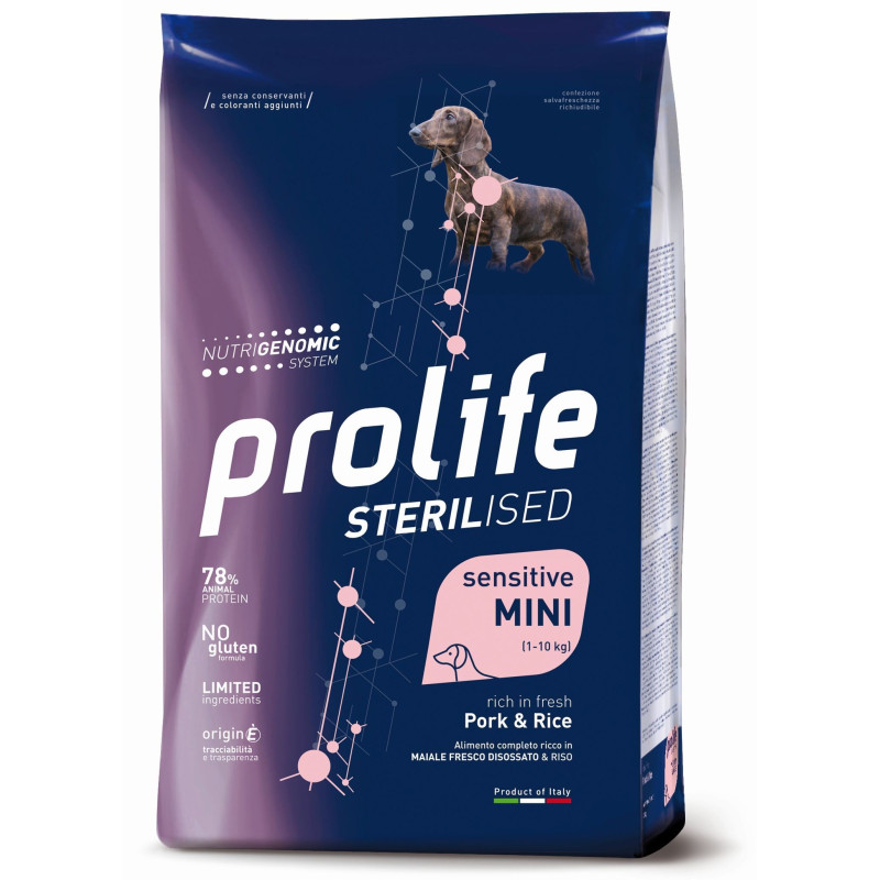 Prolife Cane Sterilised Sensitive Adult Maiale&Riso - Mini 2kg