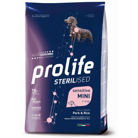 Prolife Cane Sterilised Sensitive Adult Maiale&Riso - Mini 2kg - 