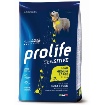 Prolife Cane Sensitive Adult Coniglio&Patata - Medium/Large 10kg -