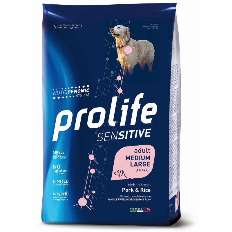 Prolife Chien Sensitive Adult Porc et Riz - Medium/Large 10 kg Prolife Chien Sensitive Adult Porc et Riz - Medium/Large 10 kg