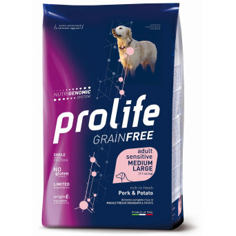 Prolife Cane Grain Free Adult Sensitive Maiale & Patata- Medium/Large 10kg - 