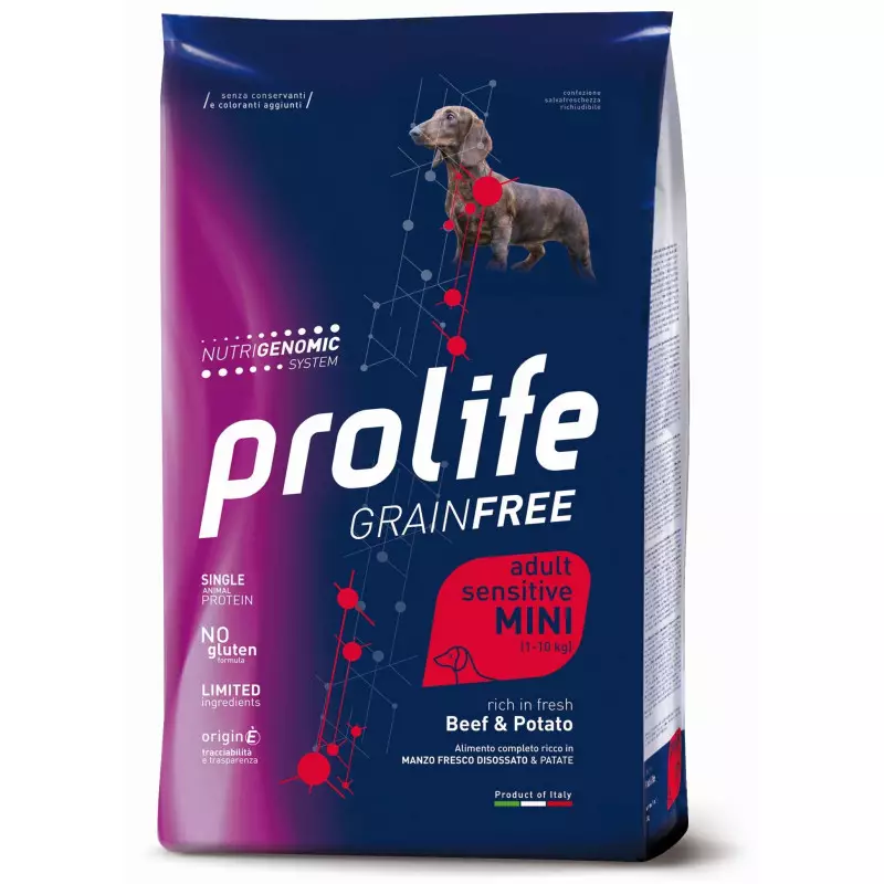 Prolife Cane Grain Free Adult Sensitive Manzo&Patata - Mini 2kg