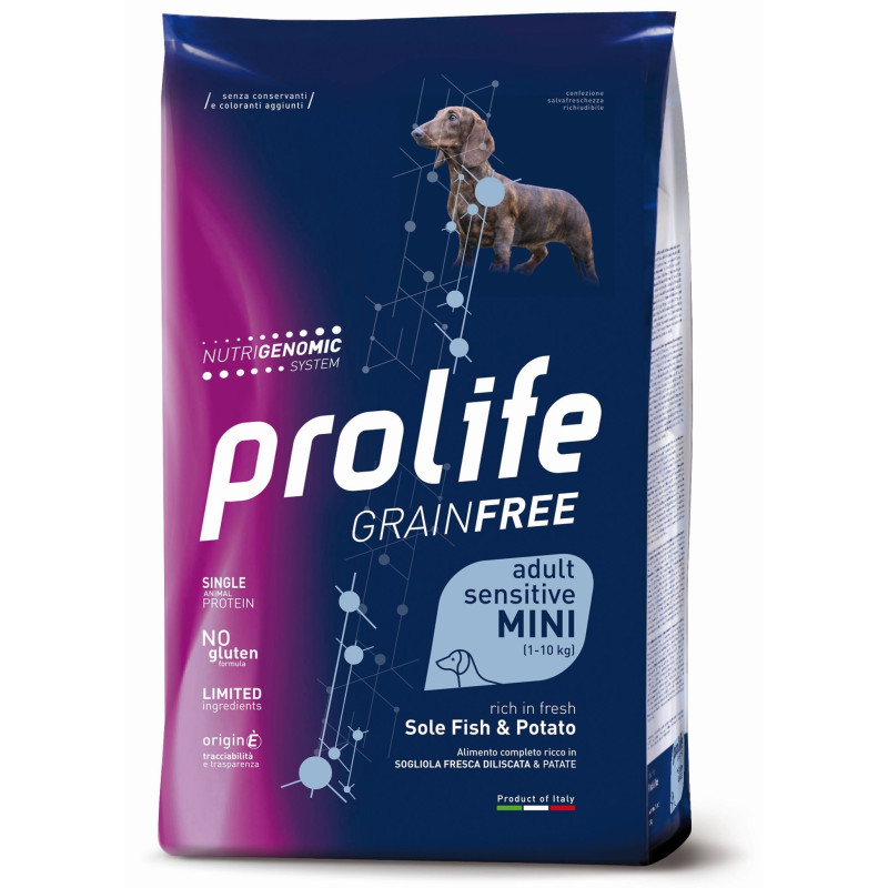Prolife Chien Grain Free Adult Sensitive Sogliola et Pomme de terre - Mini 2 kg
