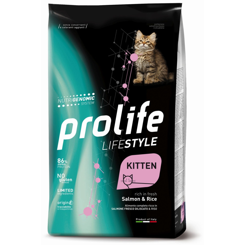 Prolife Gatto Life Style Kitten Salmone Riso 1,5 kg
