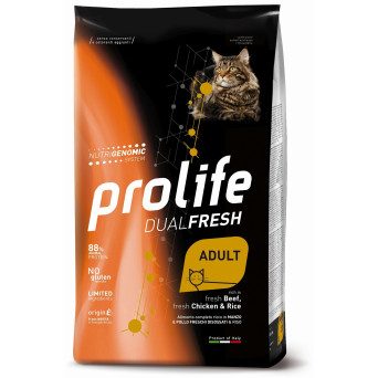 Prolife Gatto Dual Fresh Adult Manzo Pollo Riso 1,5 kg - 