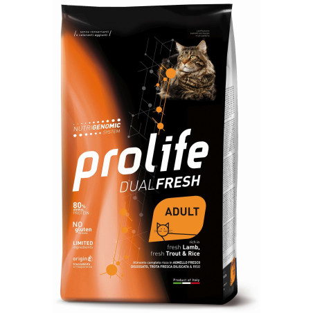 Prolife Gatto Dual Fresh Adult Agnello Trota Riso 1,5 kg - 