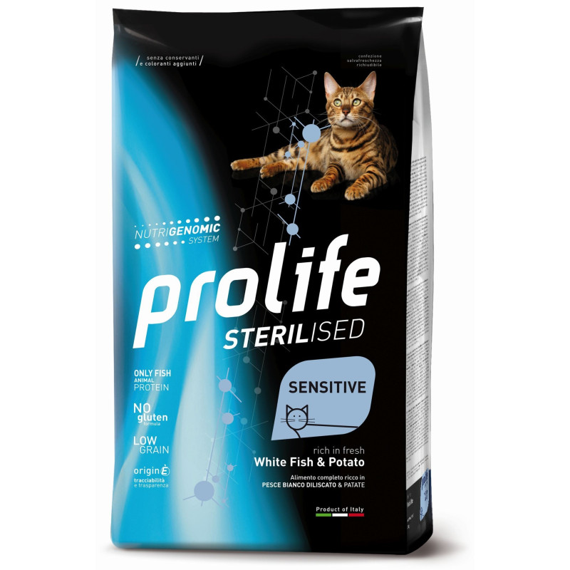 Prolife Chat Sterilised Sensitive Poisson blanc Pomme de terre 1,5 kg Prolife Chat Sterilised Sensitive Poisson blanc Pomme de terre 1,5 kg