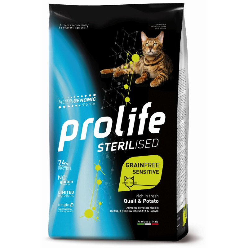 Prolife Chat Sterilised Grain Free Adult Caille Pommes de Terre 1,5 kg Prolife Chat Sterilised Grain Free Adult Caille Pommes de Terre 1,5 kg