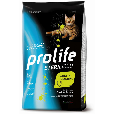 Prolife Cat sterilisierte kornfreie Wachtelkartoffeln für Erwachsene 1,5 kg