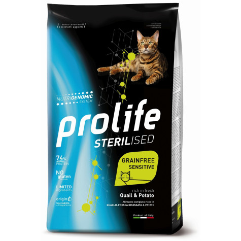Prolife Chat Sterilised Grain Free Adult Sogliola Poisson Pommes de Terre 1,5 kg