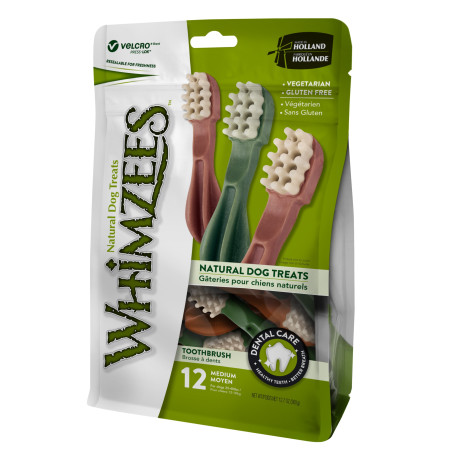 Whimzees Brosse à dents Naturelle M (peso 1218 kg) 12 friandises