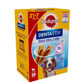 PEDIGREE Dentastix Medium 21+7 pz. omaggio - 