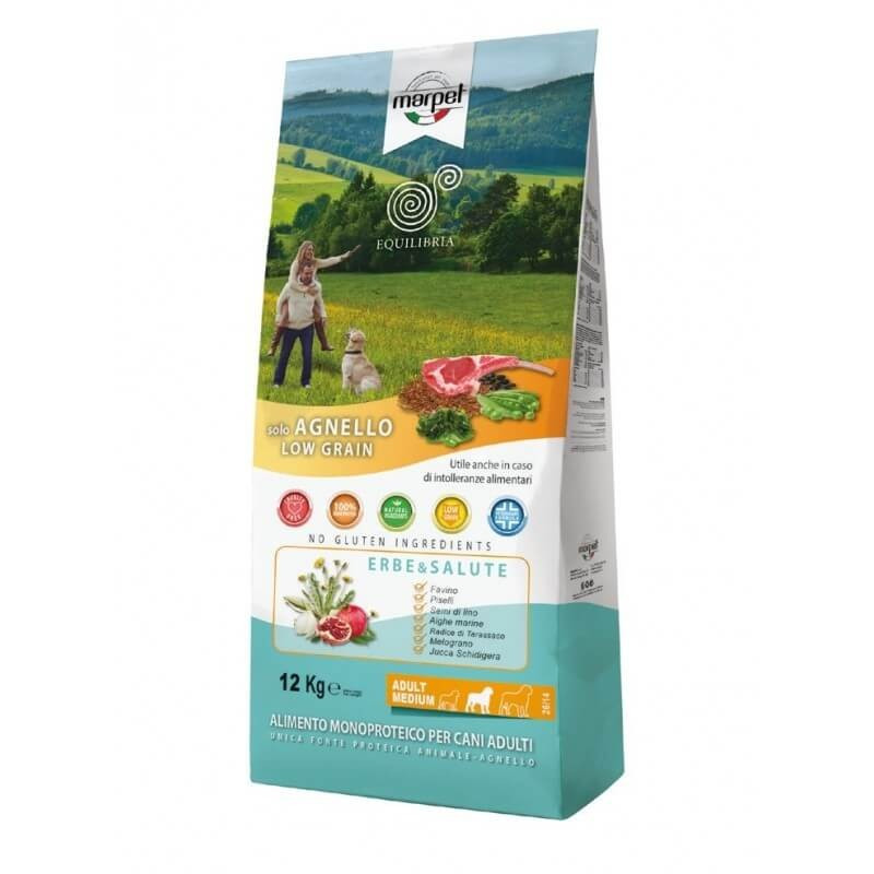 MARPET - Chien Equilibria Low Grain 100% Agneau Medium Adult 12 kg