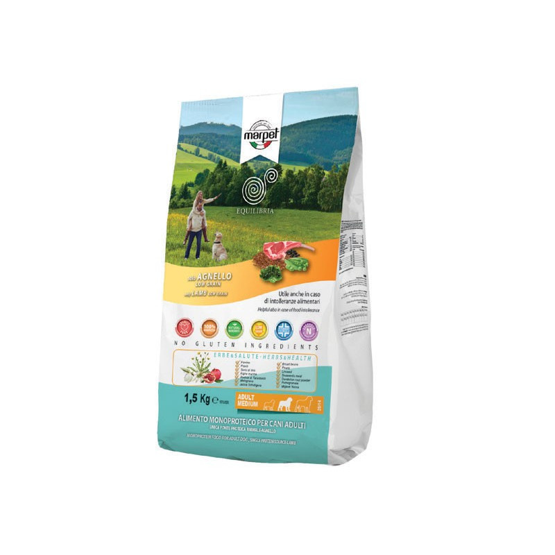 MARPET - Chien Equilibria Low Grain 100% Agneau Medium Adult 1,5 kg MARPET - Chien Equilibria Low Grain 100% Agneau Medium Adult 1,5 kg