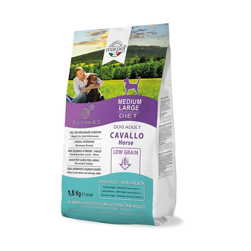 MARPET - Chien Equilibria Low Grain 100% cheval Medium Adult 1,5 kg