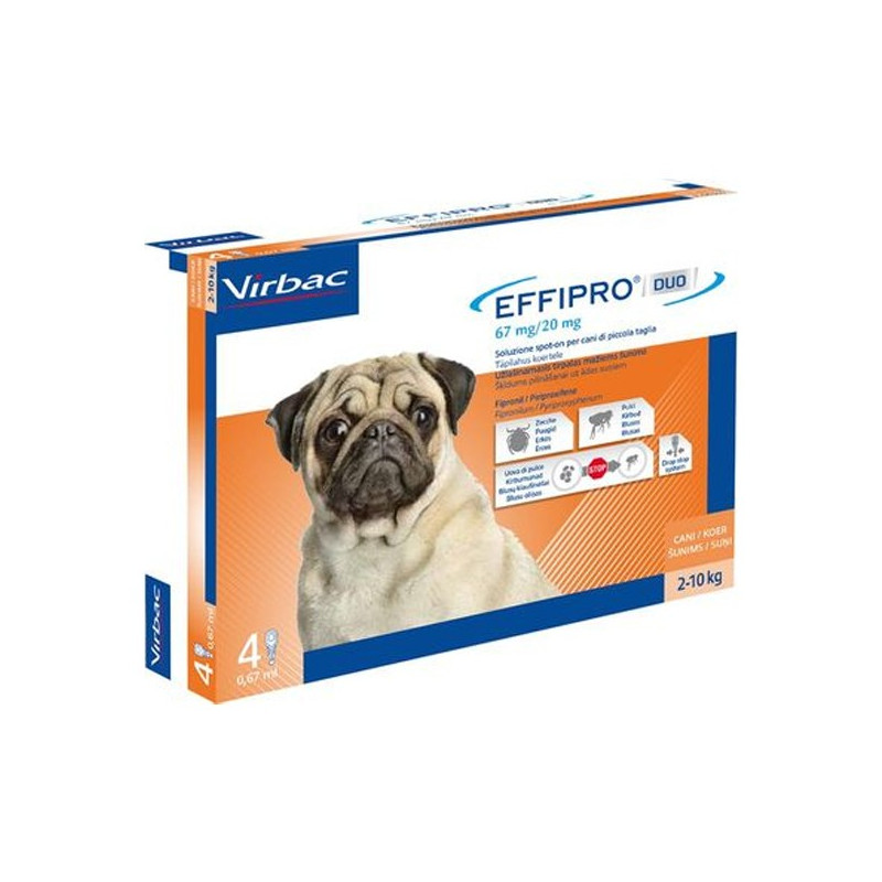 VIRBAC Effipro Duo Dog 2-10 kg (4 pipettes)