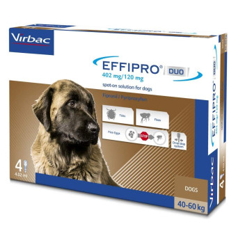 VIRBAC Effipro Duo Hund 40-60 kg (4 Pipetten)