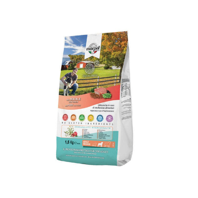 Marpet - Chien Equilibria Low Grain 100% Porc Mini Adult 1,5 kg Marpet - Chien Equilibria Low Grain 100% Porc Mini Adult 1,5 kg
