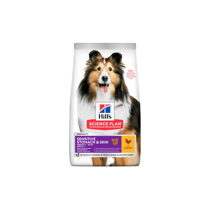 HILL'S Chien adult sensitive stomach et skin medium Poulet 12 kg