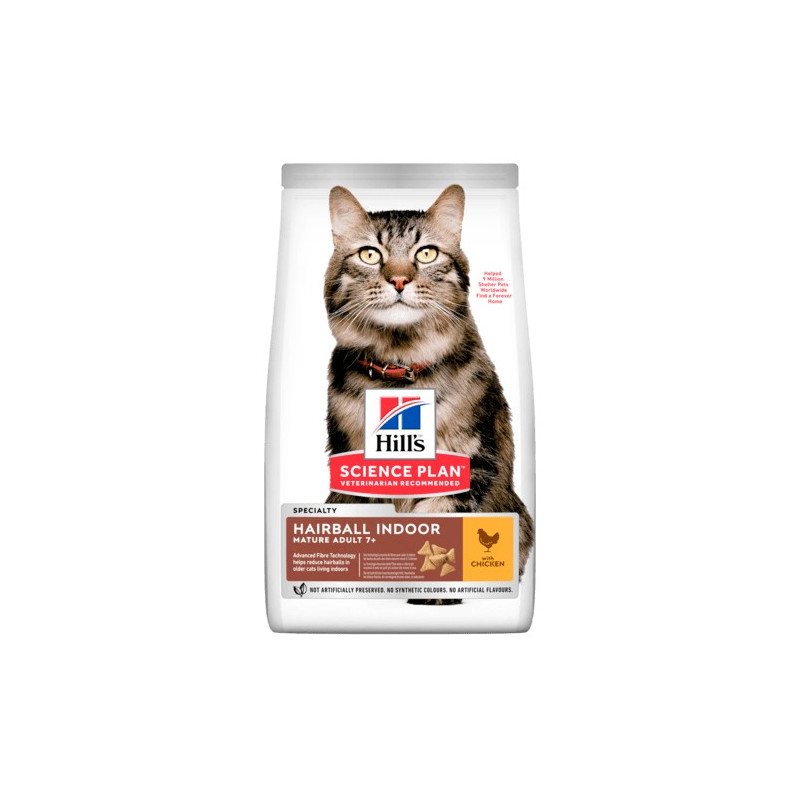 HILL'S Science Plan Adult Hairball Indoor avec poulet 1,5 kg