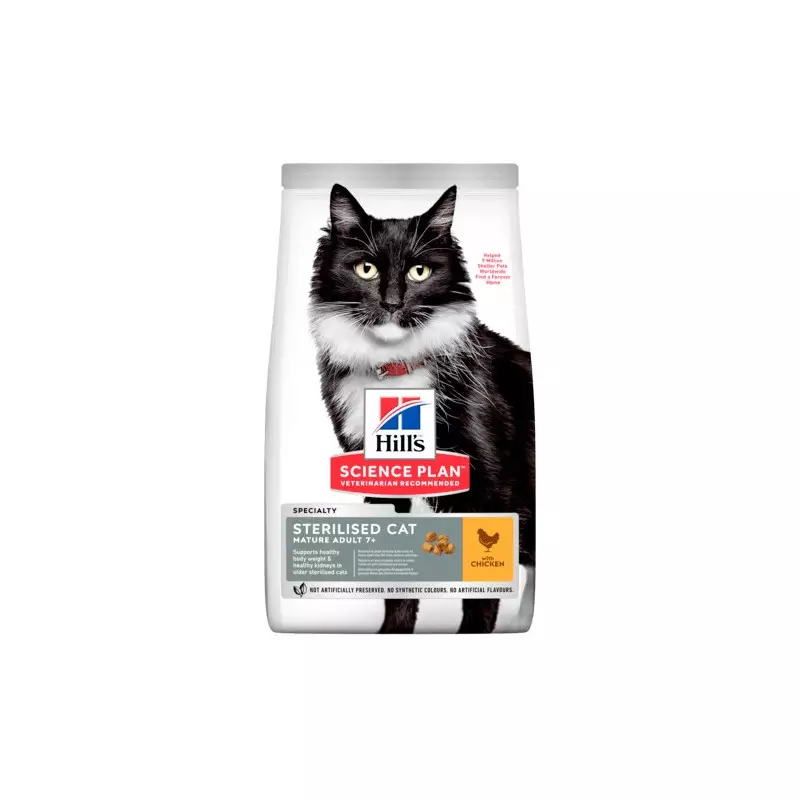 HILL'S Science Plan Ausgewachsener Erwachsener 7+ Sterilisierte Katze mit Huhn 1,5 kg.