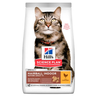 Hill's Cat ausgewachsener Hairball Indoor mittelgroßes Huhn 1,5 kg