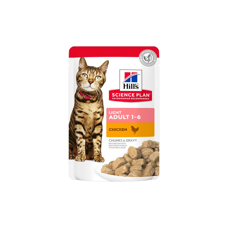 Hill's Cat Adult Tender Chunks in leichter Sauce mit Hühnchen 12x85 gr.