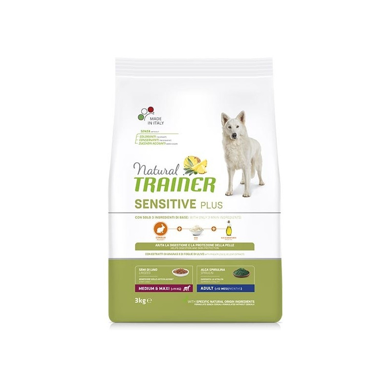 Trainer Natural Sensitive Adult Medium et Maxi lapin 3 kg Trainer Natural Sensitive Adult Medium et Maxi lapin 3 kg
