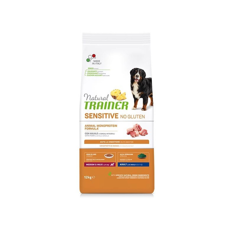 Trainer Natural Sensitive Adult Medium et Maxi porc 3 kg Trainer Natural Sensitive Adult Medium et Maxi porc 3 kg