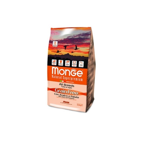 MONGE Natural Superpremium Grain Free con Anatra e Patate - All Breeds 12 kg -