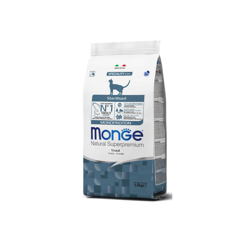 MONGE Natural Sterilised Monoprotein Truite 1,5 kg MONGE Natural Sterilised Monoprotein Truite 1,5 kg