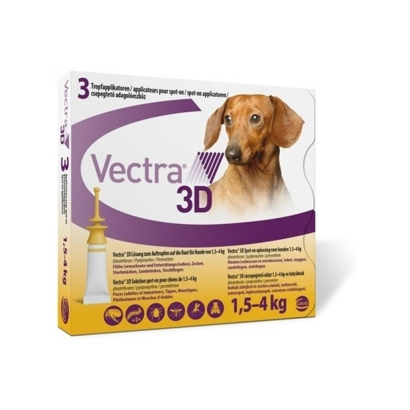 Ceva Vectra 3D yellow for dogs 1,5-4 kg