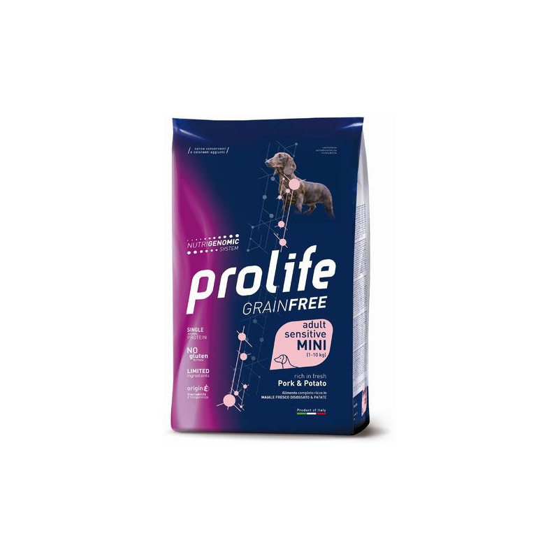 Prolife Cane Grain Free Adult Sensitive Maiale Patata Mini 2 kg